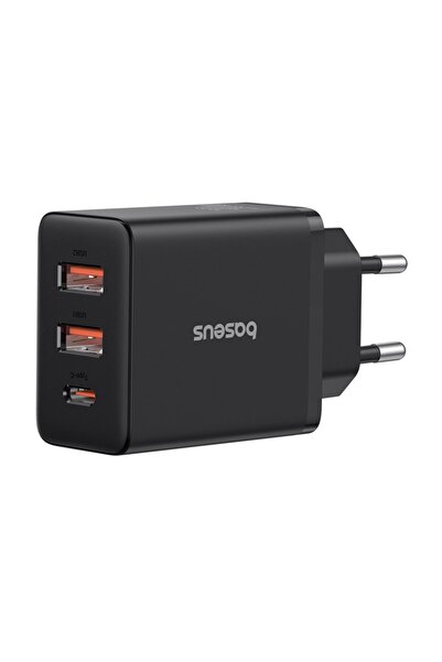 Baseus Încărcător GaN, 2x USB, Type-C, Încărcare rapidă, 30W, Baseus, Negru C...