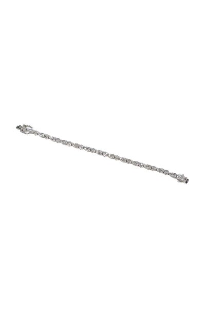 mySTILL Silver Bracelet 925 - with Zirconia - Fixed - 190 mm x 5 mm - Colorle...