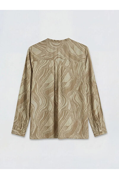 LC Waikiki Χακί μπλούζα με σχέδιο σε γιακά