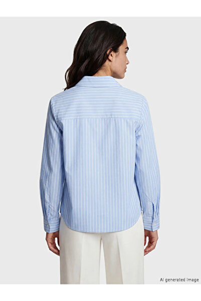 LC Waikiki Γυναικείο πουκάμισο Oxford με μπλε ρίγες