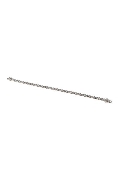 mySTILL Silver Bracelet 925 - with Zirconia - Fixed - 210 mm x 3 mm - Colorless