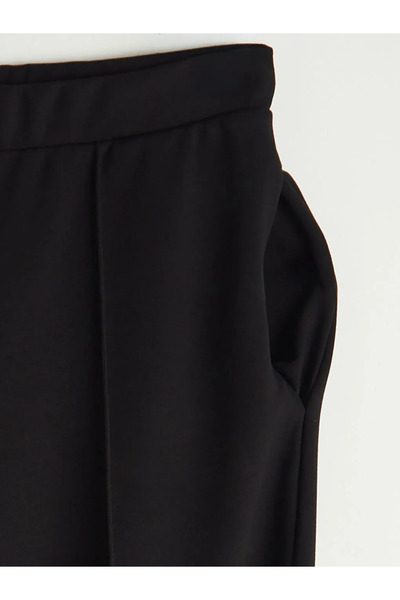 LC Waikiki Μαύρο ελαστικό στη μέση, μαλακό στο χέρι, γυναικείο παντελόνι