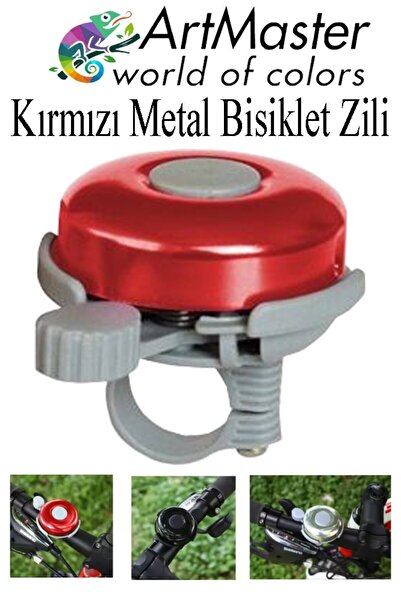 Artmaster Kırmızı Metal Bisiklet Zili 1 Adet Scooter Zili Denge Zili Alümünyu...