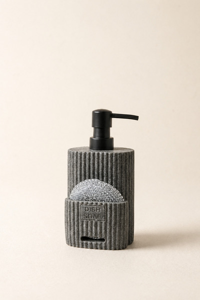 Mirilliahome Δοχείο υγρού σαπουνιού από πολυρητίνη με θήκη για σφουγγάρι, μον...