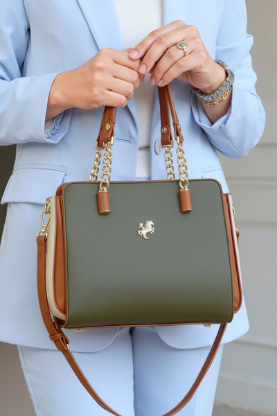 POLO BAG Γυναικείο πόλο με 4 θήκες με λεπτομέρεια αλυσίδας, μακρύ λουράκι & τ...