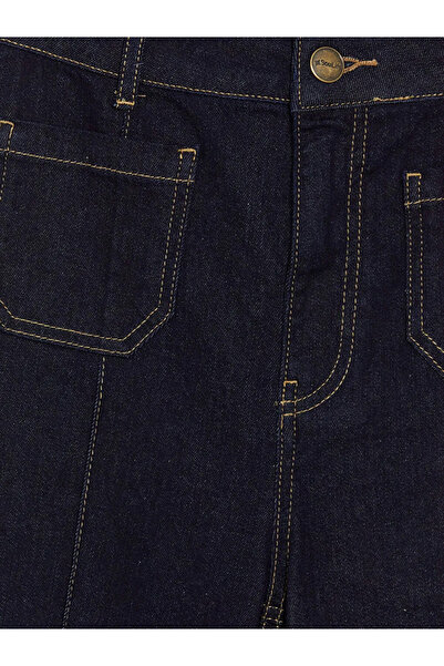 LC Waikiki Γυναικείο τζιν παντελόνι σε ίσια γραμμή, σκούρο μπλε