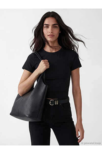 LC Waikiki Γυναικεία τσάντα ώμου Black Leather Look