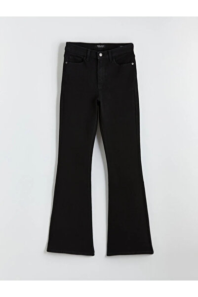 LC Waikiki Γυναικείο τζιν παντελόνι Black Flare