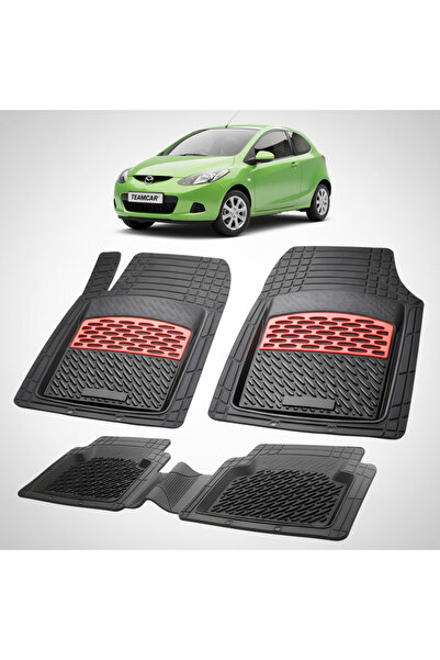 TEAMCAR Πατάκια δαπέδου συμβατά με Mazda 2 II 2007-2014 |   Κόκκινο