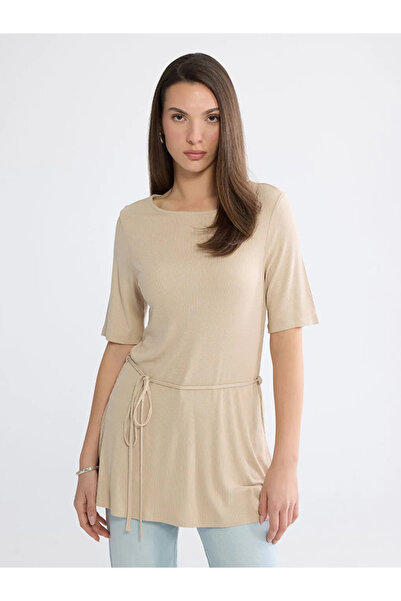 LC Waikiki Μπλούζα σε μπεζ χρώμα με λεπτομέρεια δέσιμου στον λαιμό
