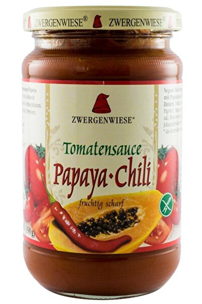 Zwergenwiese Sos de roșii organic cu papaya și ardei iute, 340g