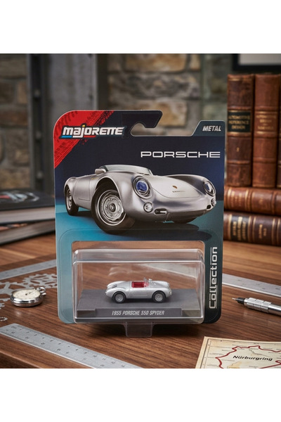 Majorette Koleksiyonerlere Özel Standlı Efsane 1955 Porsche 550 Speyder 1:64