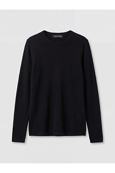 LC Waikiki Μαύρη μπλούζα με μακρυμάνικο λαιμόκοψη