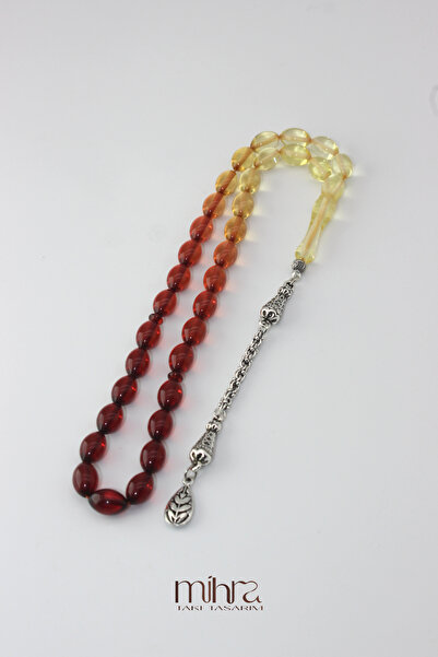 THAD Φούνταλινες Χάντρες Προσευχής σε Κίτρινο Κόκκινο Κεχριμπάρι Πούδρα – Κομ...