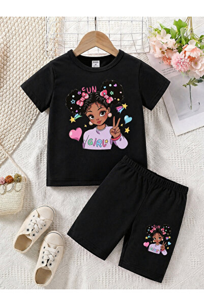 VODEXA Boy's - Girl's T-Shirt Shorts Set 100% Cotton Summer Comfortable Fit P...