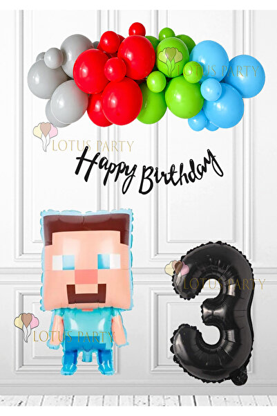 LOTUS PARTY Minecraft set za žurku - Minecraft balon od folije - Balon sa bro...
