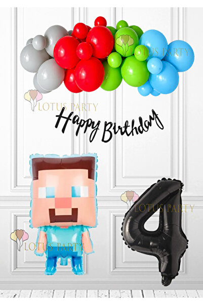 LOTUS PARTY Minecraft set za žurku - Minecraft balon od folije - Balon sa bro...