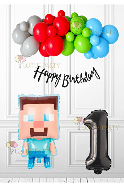 LOTUS PARTY Minecraft set za žurku - Minecraft balon od folije - Balon sa bro...