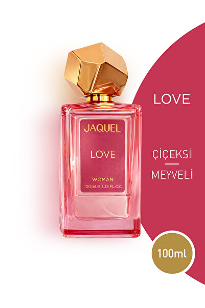 JAQUEL Love Kadın Parfüm 100ml, Çiçeksi-Meyveli, Elma, Şeftali, Müge, Mimoza,...