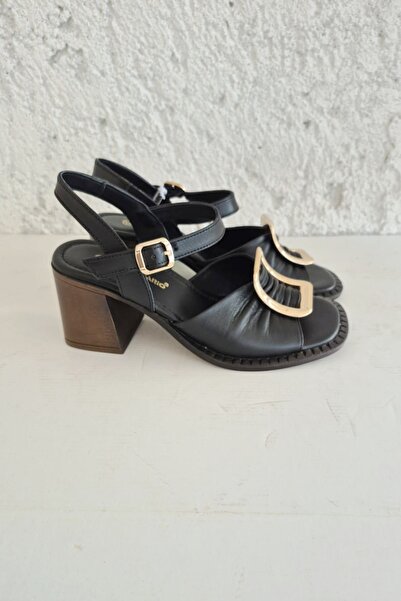 EREN SHOES BAG HARMON Παπούτσια με χοντρό τακούνι και λεπτομέρεια από γνήσιο ...
