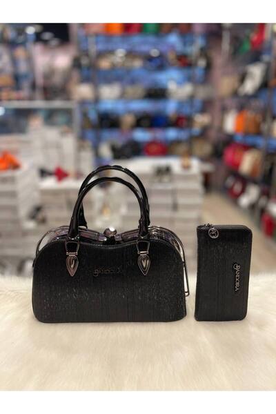 Pandora Bags Women's Burgundy Patent Leather Bag Wallet Set Stylish Combinati...