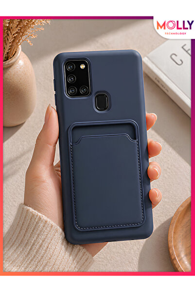 Molly SAMSUNG GALAXY A21S İçin Lacivert Leo Kartlıklı Mat Silikon Kılıf