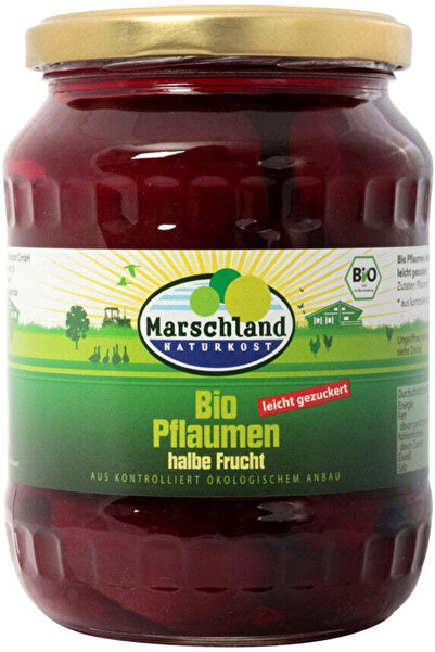 Marschland Био компот от половинки сливи 680г / 375г Naturkost