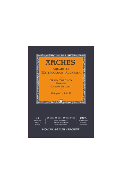 Arches لوح ألوان مائية 300 جرام 26×36 سم 12 قطعة خشن / A1795103