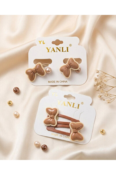 happyaksesuar Fiyonk Figürlü Toka Set Çıtçıtlı ve Lastik