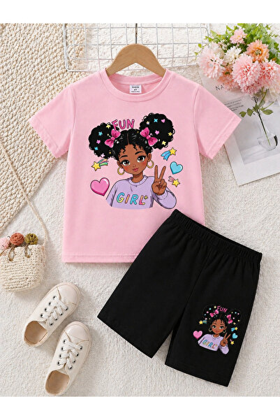 VODEXA Boy's - Girl's T-Shirt Shorts Set 100% Cotton Summer Comfortable Fit P...