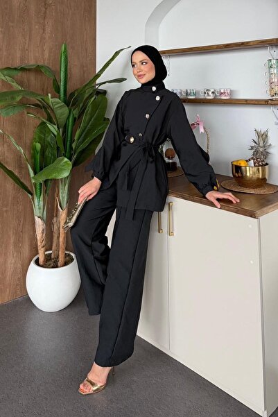 Trend Marfa Σετ Παντελονιών Modal με Λεπτομέρεια Αξεσουάρ (Κάτω & Πάνω Μέρος)