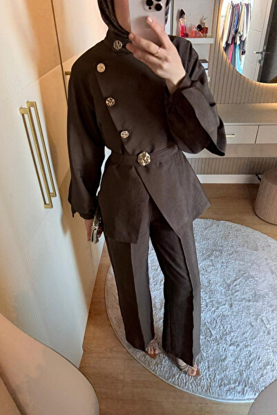 Trend Marfa Σετ Παντελονιών Modal με Λεπτομέρεια Αξεσουάρ (Κάτω & Πάνω Μέρος)