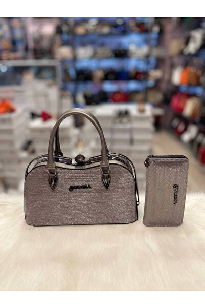 Pandora Bags Women's Platinum Plain Printed Bag and Wallet Set Handbag Combin...