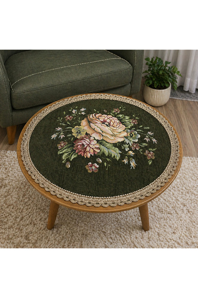 MYHOMEGOBLEN Κάλυμμα τραπεζιού σαλονιού από τσόνιλ 40x40 στρογγυλό