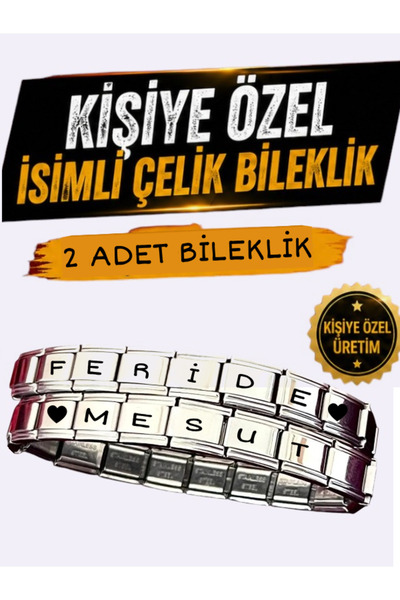 fmaccesories Ķişiye Özel Charm Bileklik İTALYAN ÇELİK BİLEKLİK 5 ADET KİŞİSEL...