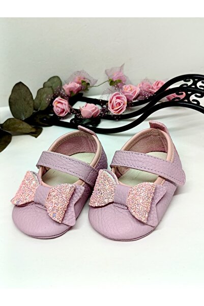 MİNİBİRİ Lila Kız Bebek Ayakkabısı İlk Adım Babet