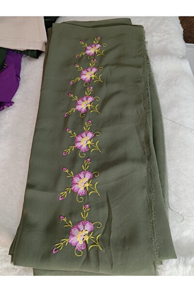hoaryage Elegant Flower Pattern Embroidered Crepe Fabric Prayer Cover, Dowry ...