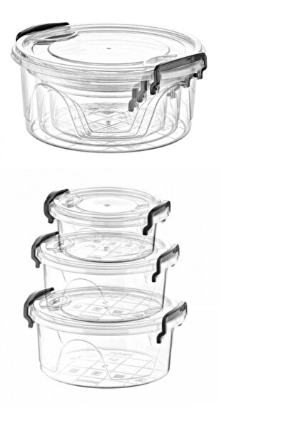 colezium 3-Piece Set of Interlocking Storage Containers, Transparent Plastic ...