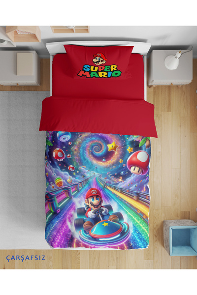 Erays Home Σετ παπλωματοθήκης για αγόρια με σχέδια Super Mario, τρισδιάστατη ...