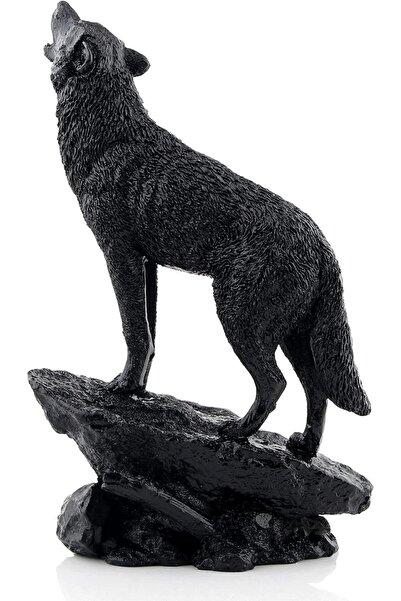 Generic Black Howling Wolf Figurine, Wildlife Animal Statue, from Wisifayardi...