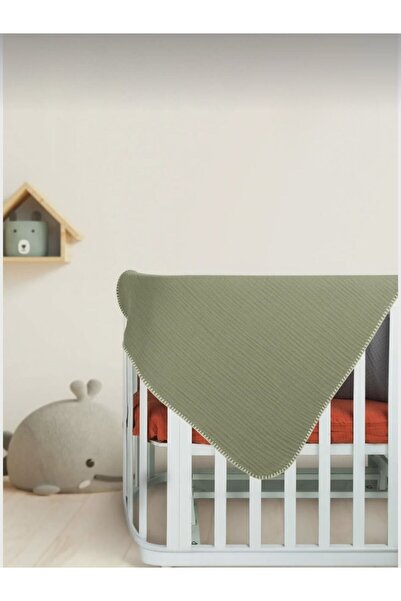 HAFY BABY Organic Cotton, Muslin Blanket with Shepherd's Stitch Detail