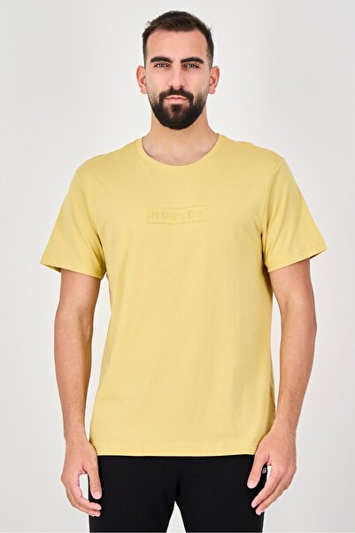 Hurley Men Sportswear Fit Short Sleeve Outdoor T-Shirt, Mustard