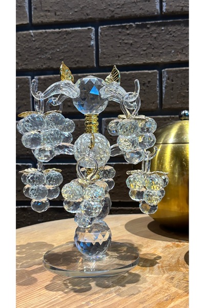 Ozk atelier Dekoratif Kristal Cam Sekizli Salkım Üzüm Şeffaf-Gold