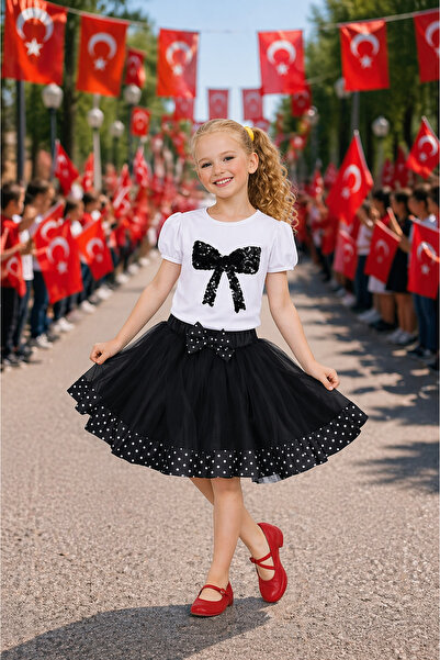 HER ŞEY NOTA www.herseynota.com Set cu fustă din tul cu detalii fundă pentru ...