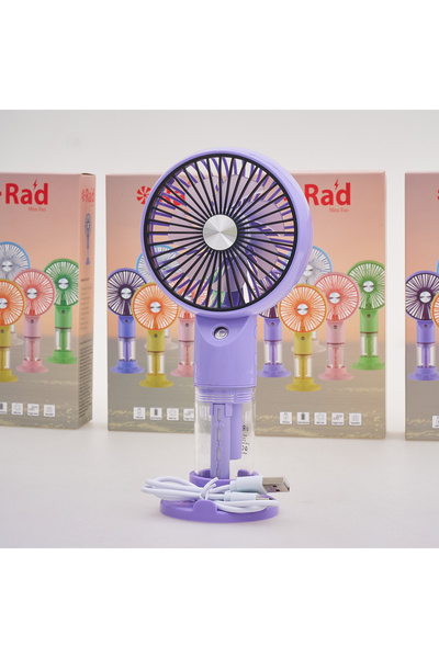 RAD MİNİFAN Turbo Üfleme Teknolojili 3 Kademeli Işıklı Su Hazneli Şarjlı El v...