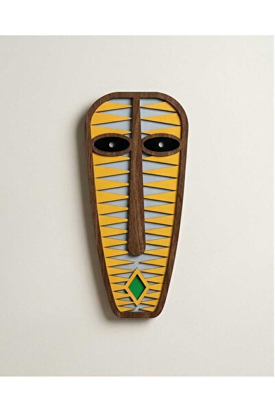 Ahşap Afrika Maskesi Duvar Dekoru - Modern Soyut Kabile Maske MDF
