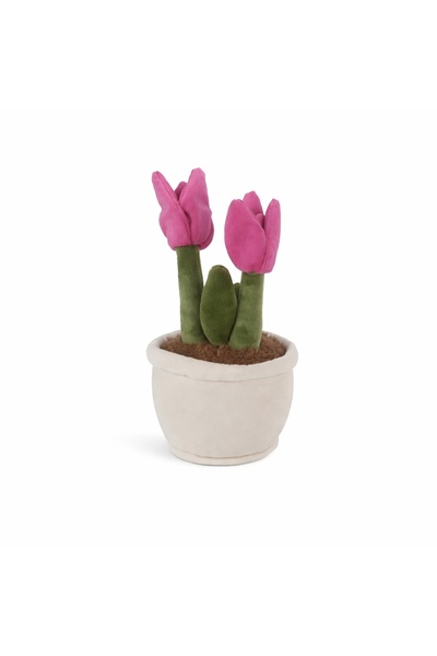 Avaleea Jucarie interactiva de plus, Ghiveci cu lalele, 27 cm, Pentru copii, Roz