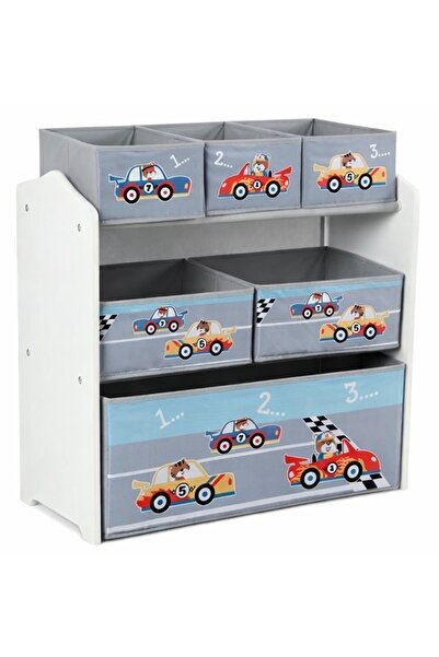 U-Grow Dulap depozitare jucarii, Model Cars, 6 cutii textile, 63x30x60 cm, Mu...