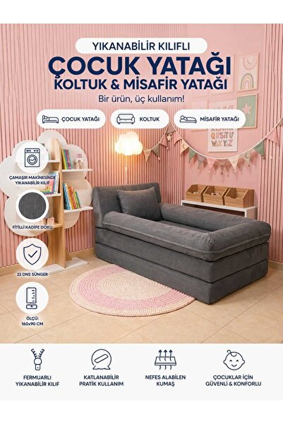 COLORMİX Katlanabilir Çok Amaçlı Sünger Koltuk Yatak 3'ü 1 Arada Koltuk Çocuk...
