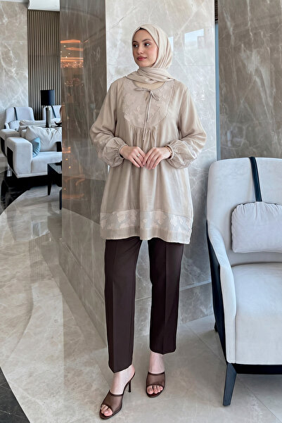 Salih Çelebi Ζακάρ Λεπτομερές Τουνίκ Y0124 - ΧΡΩΜΑ ΠΕΤΡΑΣ